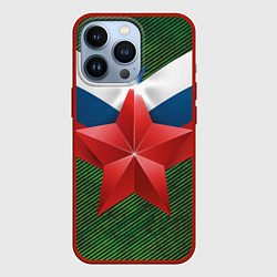 Чехол iPhone 13 Pro Звезда на фоне флага