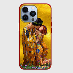 Чехол для iPhone 13 Pro Густав Климт Поцелуй, цвет: 3D-красный