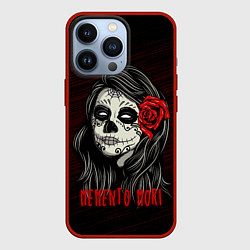 Чехол для iPhone 13 Pro Санта Муэрте - Memento Mori, цвет: 3D-красный