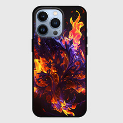 Чехол для iPhone 13 Pro Текстура огня, цвет: 3D-черный