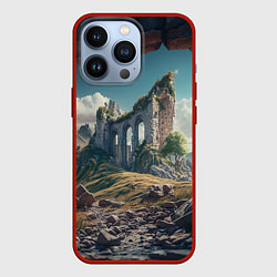 Чехол для iPhone 13 Pro Руины от нейросети, цвет: 3D-красный
