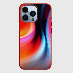Чехол для iPhone 13 Pro Радужные волны, цвет: 3D-красный