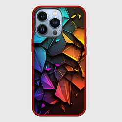 Чехол для iPhone 13 Pro Неоновая абстрактная чешуя дракона, цвет: 3D-красный