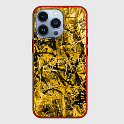 Чехол для iPhone 13 Pro Желтый хаос, цвет: 3D-красный
