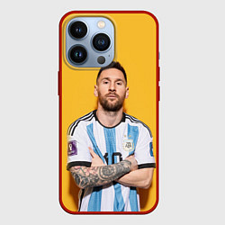 Чехол для iPhone 13 Pro Lionel Messi 10, цвет: 3D-красный