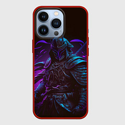 Чехол для iPhone 13 Pro Самурай в неоновом свете, цвет: 3D-красный