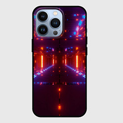 Чехол для iPhone 13 Pro Неоновые разнообразные абстрактные лучи, цвет: 3D-черный