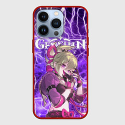 Чехол iPhone 13 Pro Куки Синобу на фоне молний