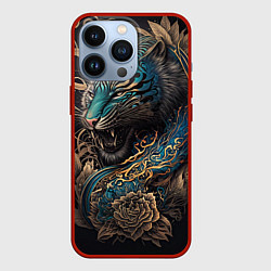Чехол для iPhone 13 Pro Тигр Irezumi, цвет: 3D-красный