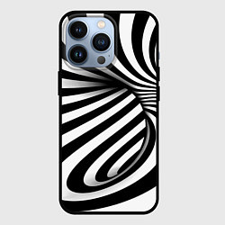 Чехол для iPhone 13 Pro Оптические иллюзии зебра, цвет: 3D-черный