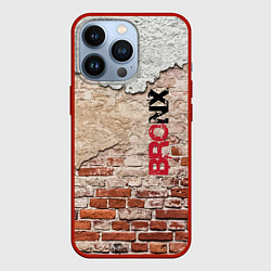 Чехол для iPhone 13 Pro Старая кирпичная стена - Бронкс, цвет: 3D-красный