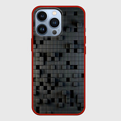 Чехол для iPhone 13 Pro Digital pixel black, цвет: 3D-красный