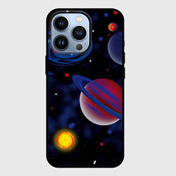 Чехол для iPhone 13 Pro Планеты, цвет: 3D-черный