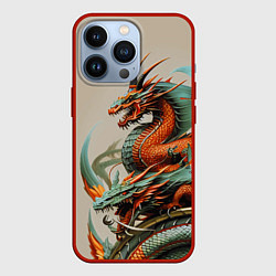 Чехол для iPhone 13 Pro Japan dragon - irezumi, цвет: 3D-красный