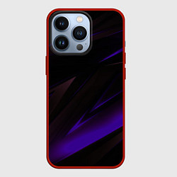 Чехол для iPhone 13 Pro Blue stripes geometry, цвет: 3D-красный