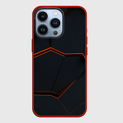 Чехол для iPhone 13 Pro Абстрактные разломы текстура, цвет: 3D-красный