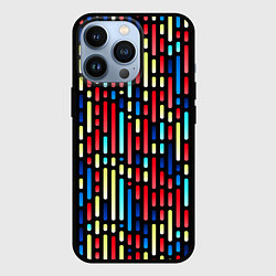 Чехол для iPhone 13 Pro Неоновые полосы - авангардный паттерн, цвет: 3D-черный