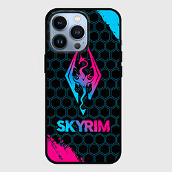 Чехол для iPhone 13 Pro Skyrim - neon gradient, цвет: 3D-черный