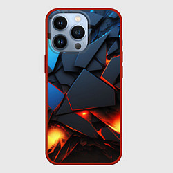 Чехол для iPhone 13 Pro Геометрия объемные плиты, цвет: 3D-красный