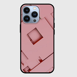 Чехол для iPhone 13 Pro Розовые абстрактные перемешанные фигуры, цвет: 3D-черный