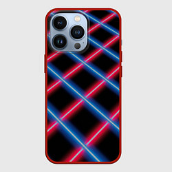 Чехол для iPhone 13 Pro Сетка из красного и синего неона, цвет: 3D-красный