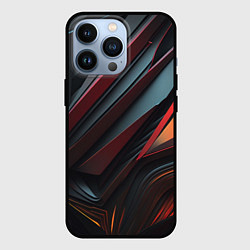 Чехол для iPhone 13 Pro Объемные темные элементы, цвет: 3D-черный