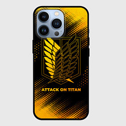 Чехол iPhone 13 Pro Attack on Titan - gold gradient