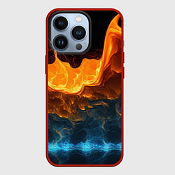 Чехол для iPhone 13 Pro Лава и вода, цвет: 3D-красный