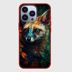 Чехол для iPhone 13 Pro Лисица в лесу, цвет: 3D-красный
