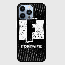 Чехол для iPhone 13 Pro Fortnite с потертостями на темном фоне, цвет: 3D-черный