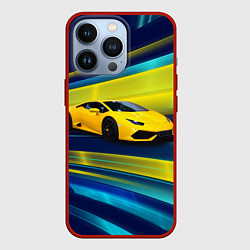 Чехол для iPhone 13 Pro Желтый итальянский суперкар, цвет: 3D-красный