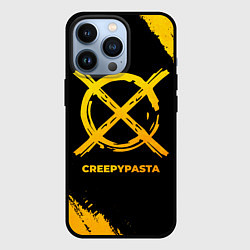 Чехол для iPhone 13 Pro CreepyPasta - gold gradient, цвет: 3D-черный