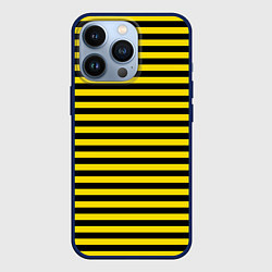Чехол для iPhone 13 Pro Черно-желтые осиные полосы, цвет: 3D-тёмно-синий