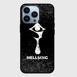 Чехол для iPhone 13 Pro Hellsing с потертостями на темном фоне, цвет: 3D-черный