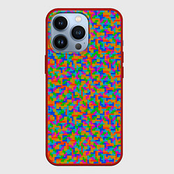 Чехол для iPhone 13 Pro Мелкие блоки Тетрис, цвет: 3D-красный