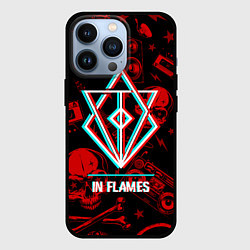 Чехол для iPhone 13 Pro In Flames rock glitch, цвет: 3D-черный