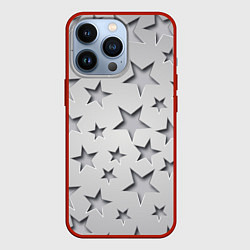 Чехол для iPhone 13 Pro Grey stars, цвет: 3D-красный