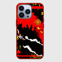 Чехол для iPhone 13 Pro ФК Манчестер Юнайтед команда, цвет: 3D-красный