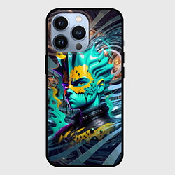 Чехол для iPhone 13 Pro Барт Симпсон - фрактальная фантазия, цвет: 3D-черный
