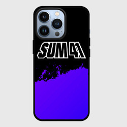 Чехол для iPhone 13 Pro Sum41 purple grunge, цвет: 3D-черный