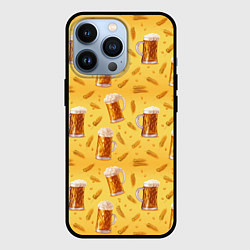 Чехол для iPhone 13 Pro Кружки с пенным пивом, цвет: 3D-черный