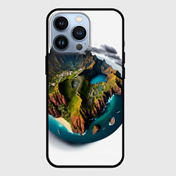 Чехол для iPhone 13 Pro Планета с одним островом, цвет: 3D-черный