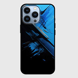 Чехол для iPhone 13 Pro Черно-синяя краска, цвет: 3D-черный