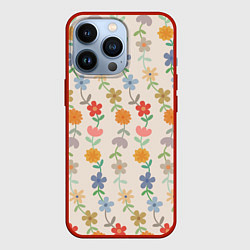 Чехол для iPhone 13 Pro Flowers life, цвет: 3D-красный