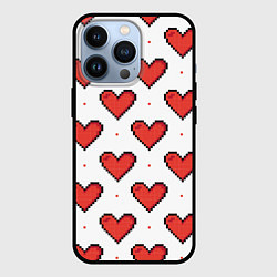 Чехол для iPhone 13 Pro Pixel heart, цвет: 3D-черный