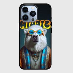 Чехол для iPhone 13 Pro Хиппи белый медведь, цвет: 3D-черный