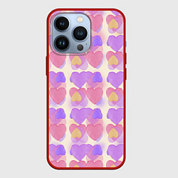 Чехол для iPhone 13 Pro Нежные сердечки, цвет: 3D-красный