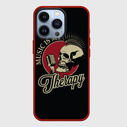 Чехол для iPhone 13 Pro Музыка моя терапия, цвет: 3D-красный