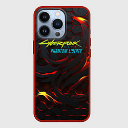 Чехол для iPhone 13 Pro Cyberpunk 2077 phantom liberty fire, цвет: 3D-красный