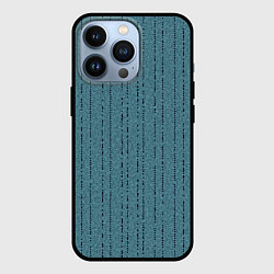 Чехол для iPhone 13 Pro Мелкая мозаика бирюзовый полосы, цвет: 3D-черный